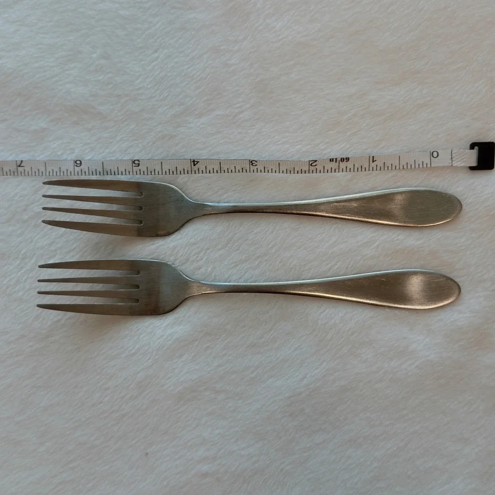 Gibson Salad Forks Set of 2 Silver Excellent Stainless Steel 6.25in Flatware